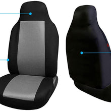 FH GROUP FH-FB102114 + C14403 Combo Set: Blue Classic Cloth Seat Covers and Black Carpet Floor Mats- Fit Most Car, Truck, Suv, or Van