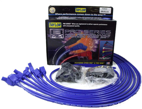 Taylor Cable 70653 8mm Pro Wire Blue Spark Plug Wire Set