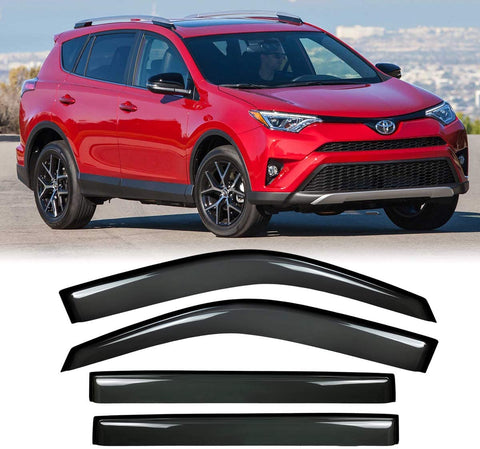 Audrfi 4pcs Side Window Deflector Window Visors for 2013-2018 Toyota RAV4 Sun Rain Guard Ventvisor