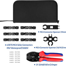 Kohree Solar Crimping Tool for MC4 / MC3 Cable Connector, with 6pcs Male Female Solar Connector + 2pcs Spanners Wrench + 1pcs Wire Crimper + 1pcs Tool Kit for 2.5/4/6mm² Solar PV Wire