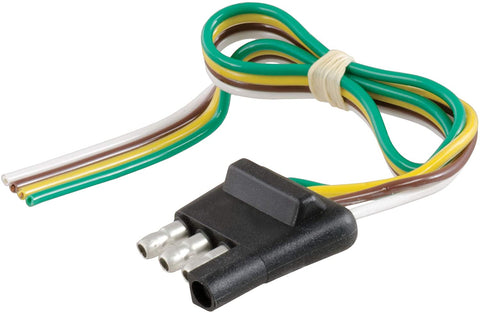 CURT 58030 Trailer-Side 4-Pin Flat Wiring Harness with 12-Inch Wires