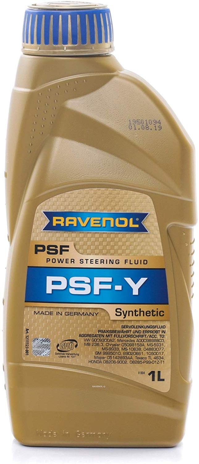 RAVENOL J1B1045 Power Steering Fluid - PSF-Y Full Synthetic Hydraulic Fluid (1 Liter)