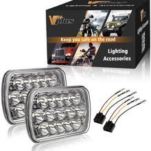 Partsam H6054 7x6 5x7 LED Headlights Sealed Beam Hi/Low w/ H4 Wiring Harness Compatible with Jeep Wrangler YJ XJ/GMC Chevrolet Express S10/Ford Cherokee E250/Toyota Tacoma/Mazda