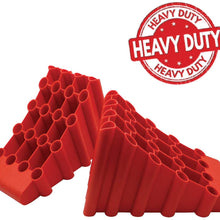 SECURITYMAN RV and Trailer Wheel Chocks (2 Pack) - Supports 36,000lbs and Odor Free - Highly Visible Tire Chocks with Non Slip Traction Design and Handle - Built Tough for All Weather and Surfaces