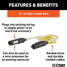 CURT 58020 2-Pin Flat Wiring Harness with 12-Inch Wires