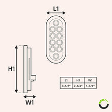 2 Red + 2 White 6" Oval LED Trailer Tail Light Kit [DOT Certified] [Grommets & Plugs Included] [IP67 Waterproof] Stop Brake Turn Reverse Back Up Trailer Lights for RV Truck Jeep
