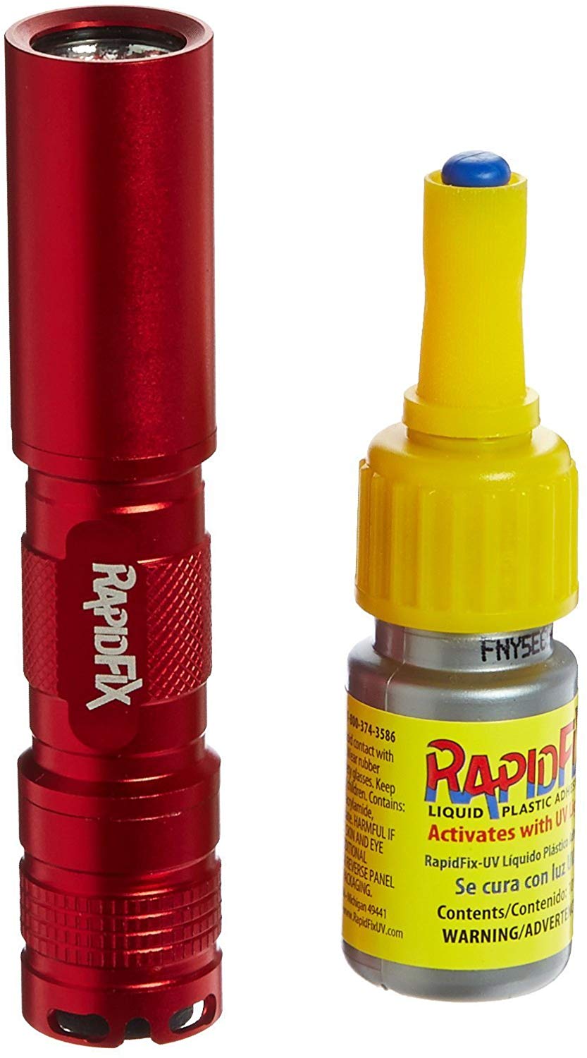 RapidFix UV Liquid Plastic Adhesive with UV Flashlight, 10 mL