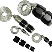 yjracing Stainless Steel Dress Up Hose Engine Cover Kit Radiator Vacuum Oil Fuel Heaterc Black