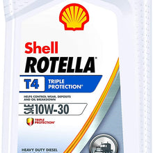 Shell Rotella 550049485-6PK T4 Triple Protection 10W-30 Diesel Engine Oil (CK-4), 1 Quart, 6 Pack