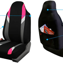 FH Group FB133115 Full Set Premium Modernistic Seat Covers Red/Black- Fit Most Car, Truck, SUV, or Van