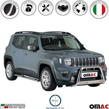 OMAC Auto Accessories Bull Bar | Stainless Steel Front Bumper Protector | Silver Grill Guard Fits for Jeep Renegade 2019-2020