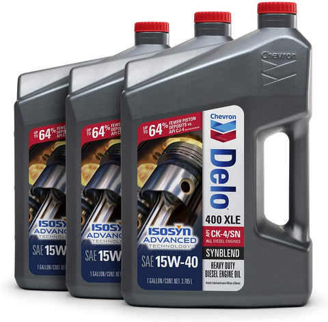 Delo 257004388 400 XLE SAE Synblend Synthetic Blend Oil 15W40, 1 Gallon, Case of 3, 3. gallons, 3 Pack