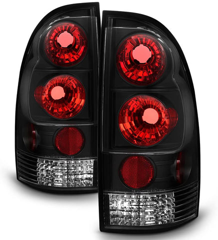 For Toyota Tacoma Pickup Truck Black Bezel Rear Tail Lights Brake Driver/Passenger Lamps
