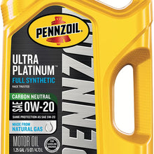 Pennzoil Ultra Platinum Full Synthetic 0W-20 Motor Oil (5-Quart, Single Pack)