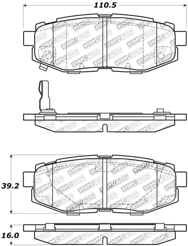 StopTech 309.11240 Street Performance Rear Brake Pad