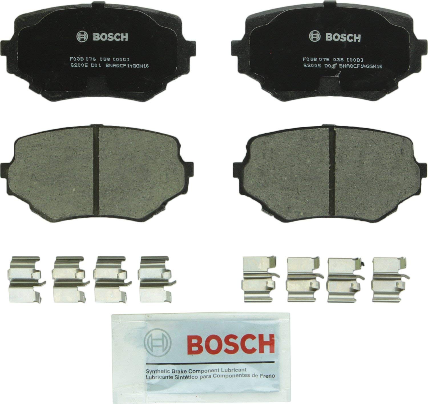 Bosch BC680 QuietCast Premium Ceramic Disc Brake Pad Set For Suzuki: 1999-2005 Grand Vitara, 1996-1998 Sidekick, 2002-2004 XL-7; Front