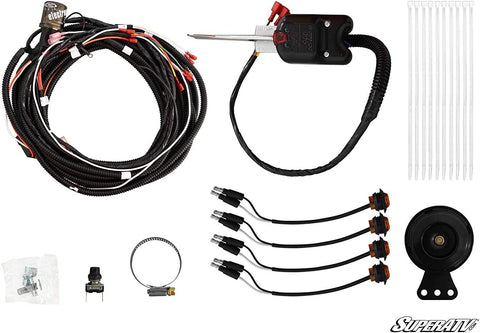 SuperATV Universal ATV/UTV Turn Signal Kit (with Column Turn Switch and Horn) - Fits Honda, Polaris, Can-Am, Kawasaki, John Deere, Arctic Cat, More