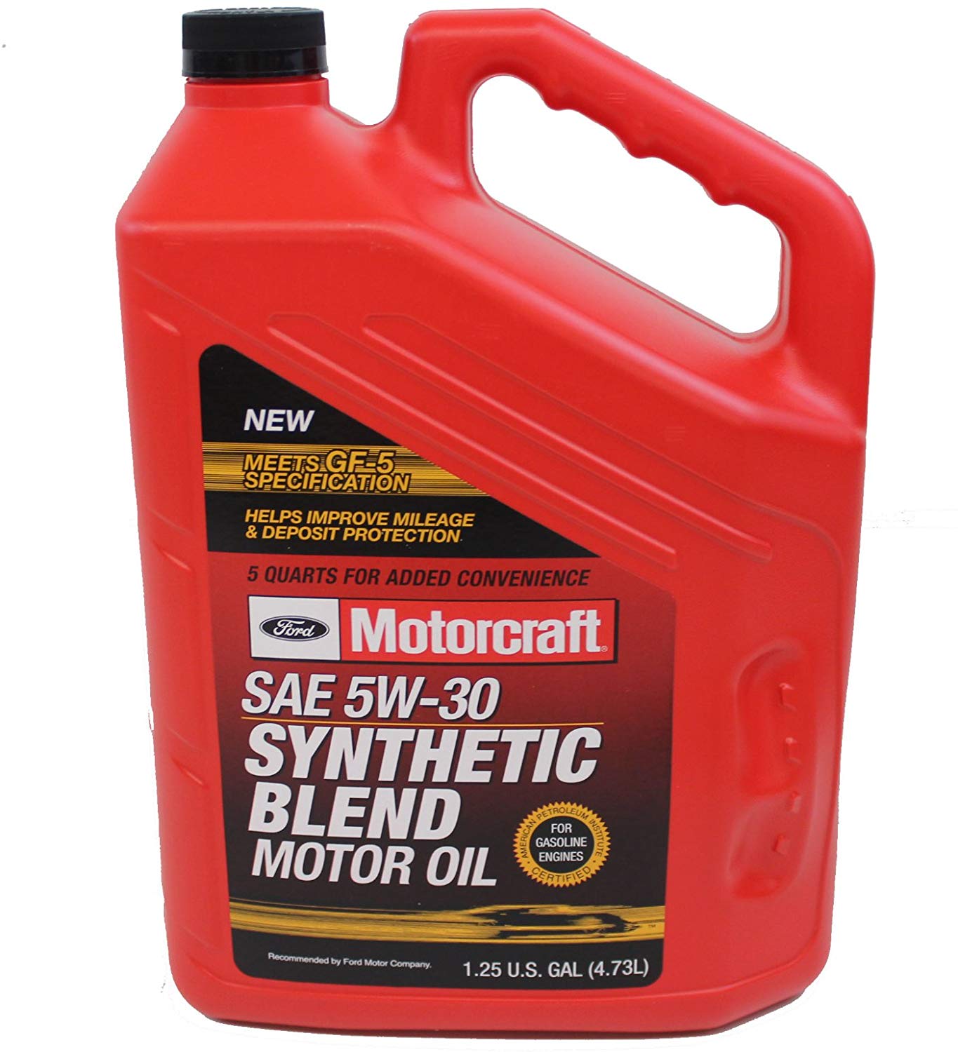 Genuine Ford Fluid XO-5W30-5QSP SAE 5W-30 Premium Synthetic Blend Motor Oil - 5 Quart Jug