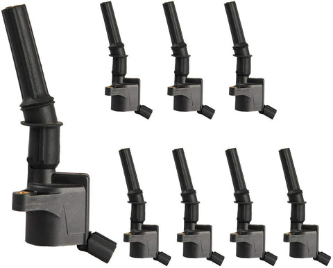 Pack of 8 Curved Boot Ignition Coil for Ford Lincoln Mercury 4.6L 5.4L V8 DG508 C1454 C1417 FD503 F7TU-12A366AB 1L2U12029AA I2LU-12A388-AA C1417 DG473 DG481 DG491