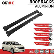 OMAC Roof Rack Cross Bars Luggage Carrier 2 Pcs Fits Nissan Quest 2011-2017 | Aluminum Black Cargo Carrier Rooftop Luggage Crossbars