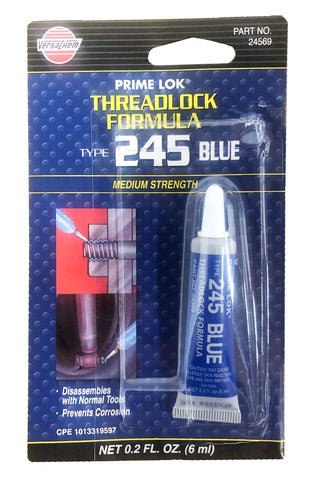 VERSACHEM 245 Blue THREADLOCK Medium Strength Thread Lock Prime Lok 6ml Tube