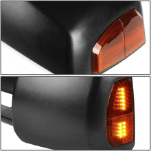 Replacement for Tundra Black Manual Folding Heated Glass Amber LED Signal Towing+Blind Spot Mirror w/Bezel
