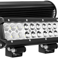 Nilight LED Light Bar 2PCS 12 Inch 72W Spot Flood Combo LED Off Road Lights Driving Lights Fog Lights Jeep Lights LED Work Light, 2 Years Warranty (60003C-B)