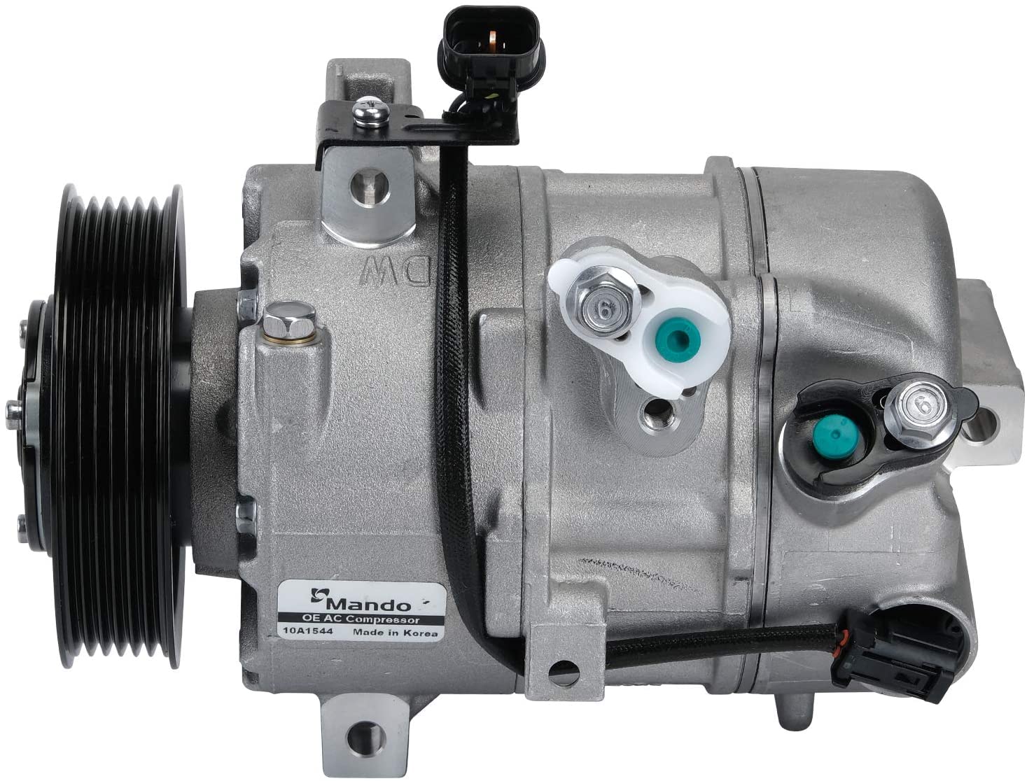 New Mando 10A1544 AC Compressor with Clutch Original Equipment (Pre-filled Oil)