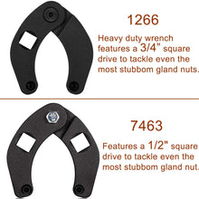 Camoo 1266 Adjustable Gland Nut Wrench & 7463 Small Universal Gland Nut Wrench For Hydraulic Cylinder Nuts 2" to 6", 1" to 3-3/4" (set of 2)