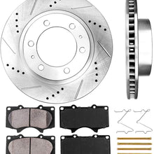 Callahan CDS02017 FRONT 319 mm Premium D/S 6 Lug [2] Brake Rotors + Pads + Clips [fit Toyota 4Runner FJ Cruiser Tacoma]