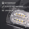 12-24V 20-LED Super Bright Emergency Warning Caution Hazard Construction Waterproof Amber Strobe Light Bar with 16 Different Flashing for Car Truck SUV Van - 4PCS (White Amber)