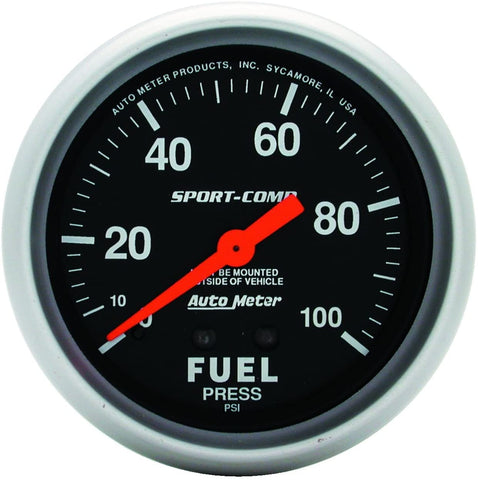Auto Meter 3412 Sport-Comp Mechanical Fuel Pressure Gauge