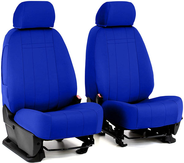 Front Seats: ShearComfort Custom Neoprene-Style Seat Covers for Toyota Corolla (2020-2020) in Solid Charcoal for Buckets w/Adjustable Headrests (LE Model)