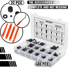 Guteauto 480Pcs Car Retainer Clips Nylon Bumper 18 Most Popular Sizes Auto Fastener Rivet Clips - with Fastener Remover and Door Trim Panel Clips for GM Ford Toyota Honda Chrysler