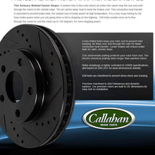 CRK14765 REAR 280 mm Black Drilled/Slotted 5 Lug [2] Brake Disc Rotors + [4] Metallic Brake Pads