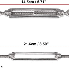 X AUTOHAUX 8pcs M6 Car 304 Stainless Steel Eye and Eye Turnbuckle Wire Rope Tension Replacement Silver Tone