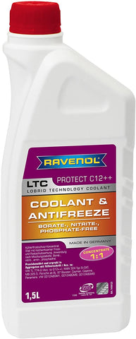 RAVENOL J4D2045-150 LTC C12++ Coolant Antifreeze Concentrate MB 325.5 (G12 Plus Plus) (1.5 Liter)