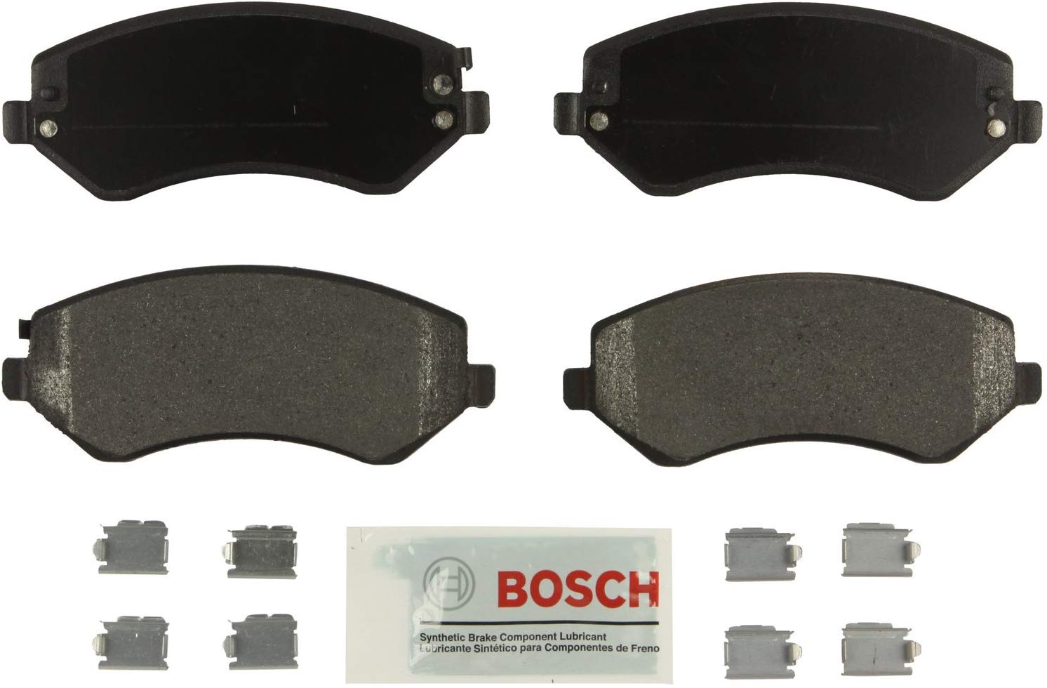 Bosch BE856H Blue Disc Brake Pad Set with Hardware for Select Chrysler Town & Country, Voyager and Dodge Caravan - FRONT