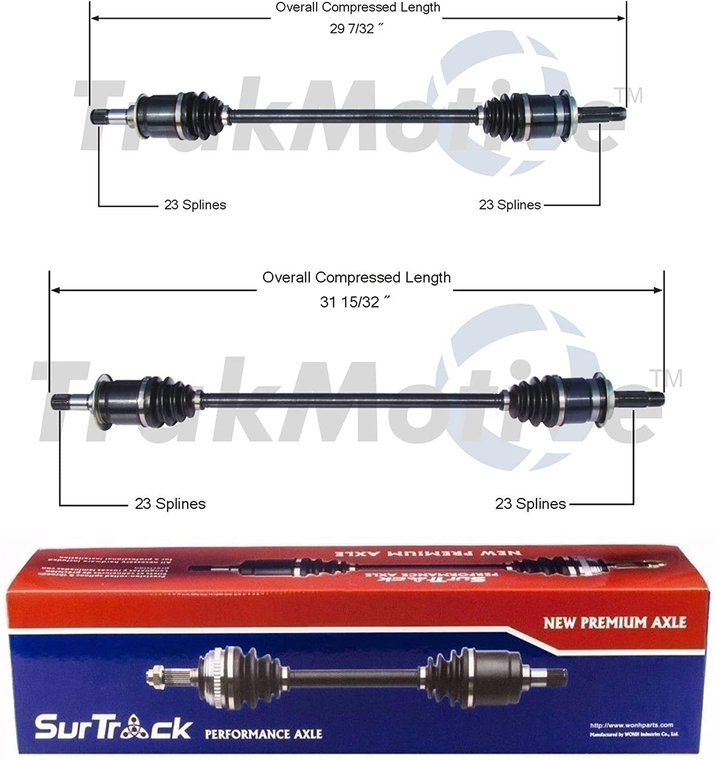 SurTrack Pair Set of 2 Rear CV Axle Shafts For Honda CR-V 4WD 2002-2006