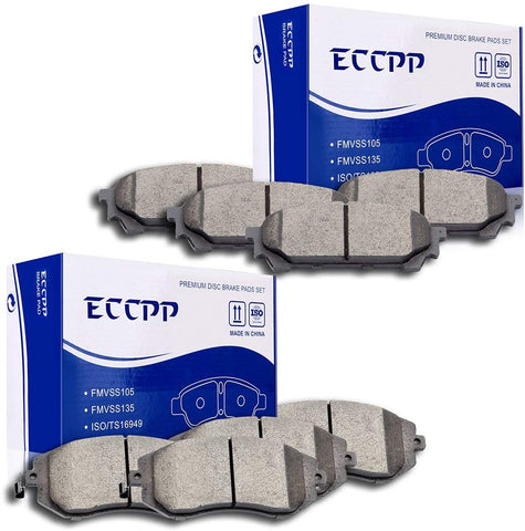 Brake Pads Discs Kits ECCPP 8pcs Front Rear Ceramic Disc Brake Pad Set for 2005 2006 Saab 9-2X 2004 2005 2006 2007 2008 Subaru Forester 2004 2005 2006 2007 Subaru Impreza