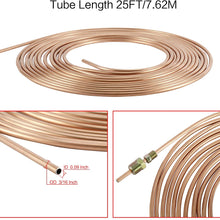 AuInLand 25 Ft. of 3/16 in Brake Line Tubing Kit, Copper-Coated Iron Break Line, Flexible Brake Coil Roll with 16 Fittings