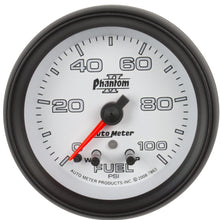 Auto Meter 7863 Phantom II 2-5/8" 0-100 PSI Full Sweep Electric Fuel Pressure Gauge with Peak Memory and Warning