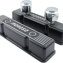 Moroso VALVE COVERS, SBC, CAST, BLACK FINISH, 1 VALVE COVER WITH 2 BREATHERS