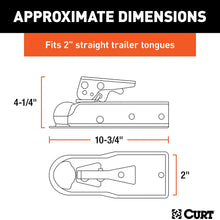 CURT 25153 Straight Tongue Trailer Coupler for 2-Inch Channel, 2-in Hitch Ball, 3,500 lbs