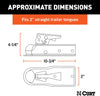 CURT 25153 Straight Tongue Trailer Coupler for 2-Inch Channel, 2-in Hitch Ball, 3,500 lbs