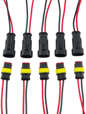 ZYTC 10 Kits 3 Pin Way Waterproof Electrical Connector Plug 1.5mm Series Terminals