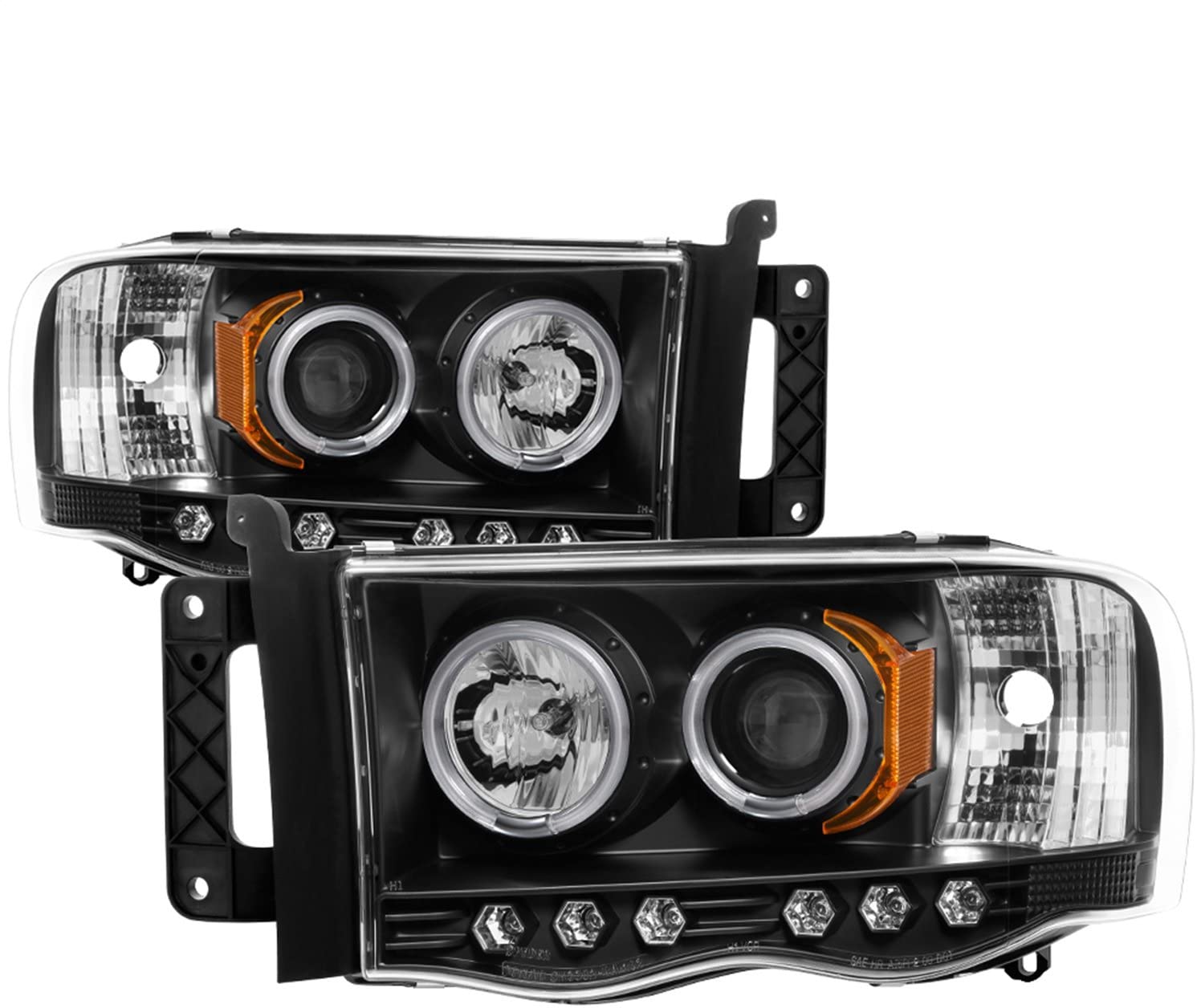 Spyder Auto 5009951 CCFL Halo Projector Headlights Black/Clear