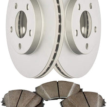 Front Anti Rust Geomet Coated Rotors and Premium Ceramic Pads featuring Triple Layer Wolverine Shims BK11333C Fits: Quest