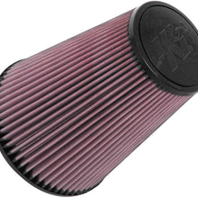 K&N Universal Clamp-On Air Filter: High Performance, Premium, Washable, Replacement Filter: Flange Diameter: 6 In, Filter Height: 9 In, Flange Length: 0.625 In, Shape: Round Tapered, RU-5046