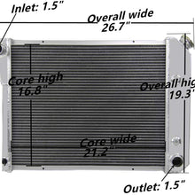 CoolingSky 3 Row All Aluminum Radiator +16" Fan W/Shroud&Thermostat Relay Kit for 1969-74 Nova/Firebird, 1971-73 Camaro Impala Caprice More GM Models, 27 Inches Overall Width